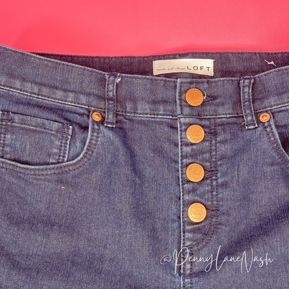 Loft Exposed Button Fly Modern Skinny Jeans - Picture 6 of 11